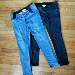 Lot of 2 pairs of Ingrid & Isabel Maternity jeans / jeggings, size 4